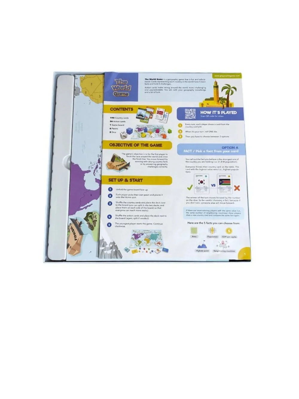 The World Game Fun Geography Board Game For Kids & Adults 7+ Complete Homeschool